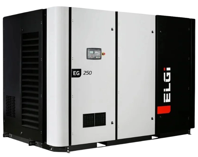 Compressor de ar parafuso lubrificado ELGi Série EG 185-220 kW para operações industriais de grande porte