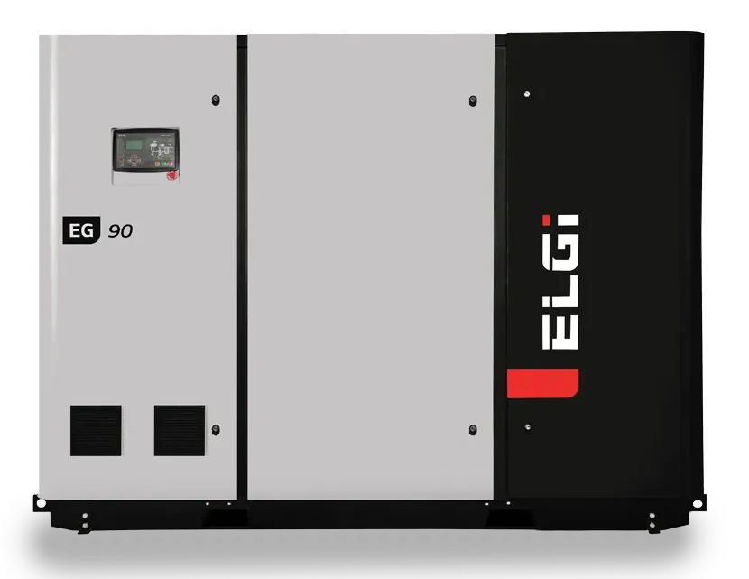 Compressor ELGi Série EG 90 a 160 kW para operação industrial previsível