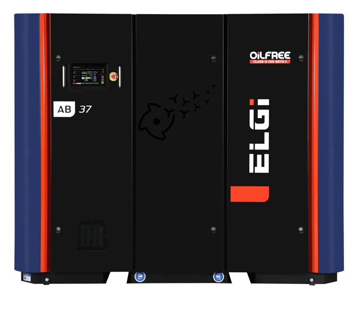 Compressor de parafuso isento de óleo ELGi Série AB de 11 kW a 110 kW