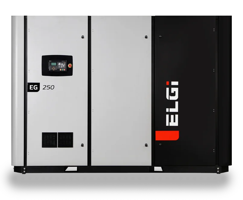 Compressor de parafuso lubrificado ELGi Série EG de 185 kW a 220 kW