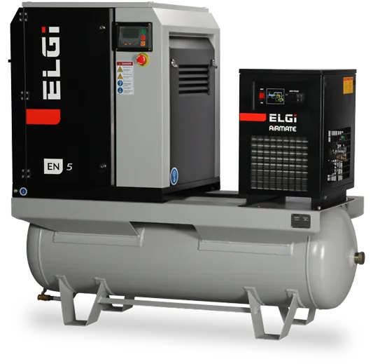 Compressor de ar parafuso ELGi Série EN em vista frontal