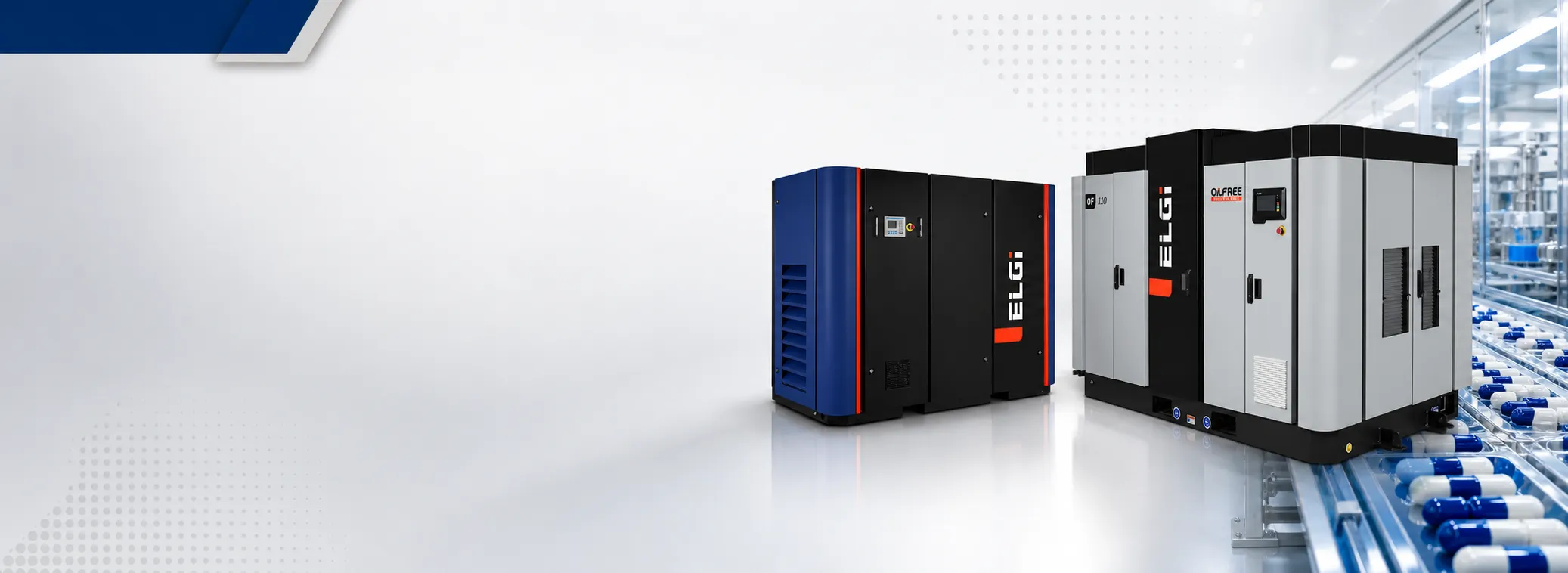 Compressores isentos de óleo ELGi para processos industriais que exigem ar comprimido limpo