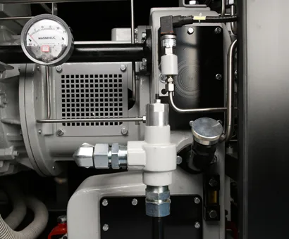 Conjunto de filtragem e instrumentação interna do compressor isento de óleo ELGi Série OF 90