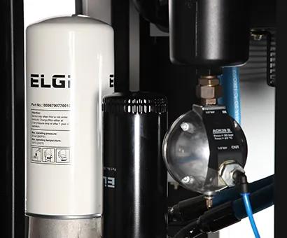 Sistema de filtragem de ar reforçada do compressor ELGi Série EG