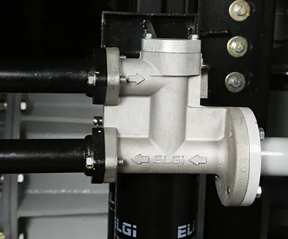 Válvula de admissão inteligente para controle e modulação do fluxo de ar no compressor ELGi Série EG 185-220 kW.