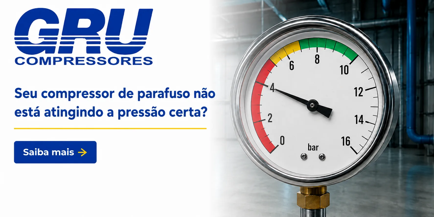 Compressor de parafuso com indicação de baixa pressão