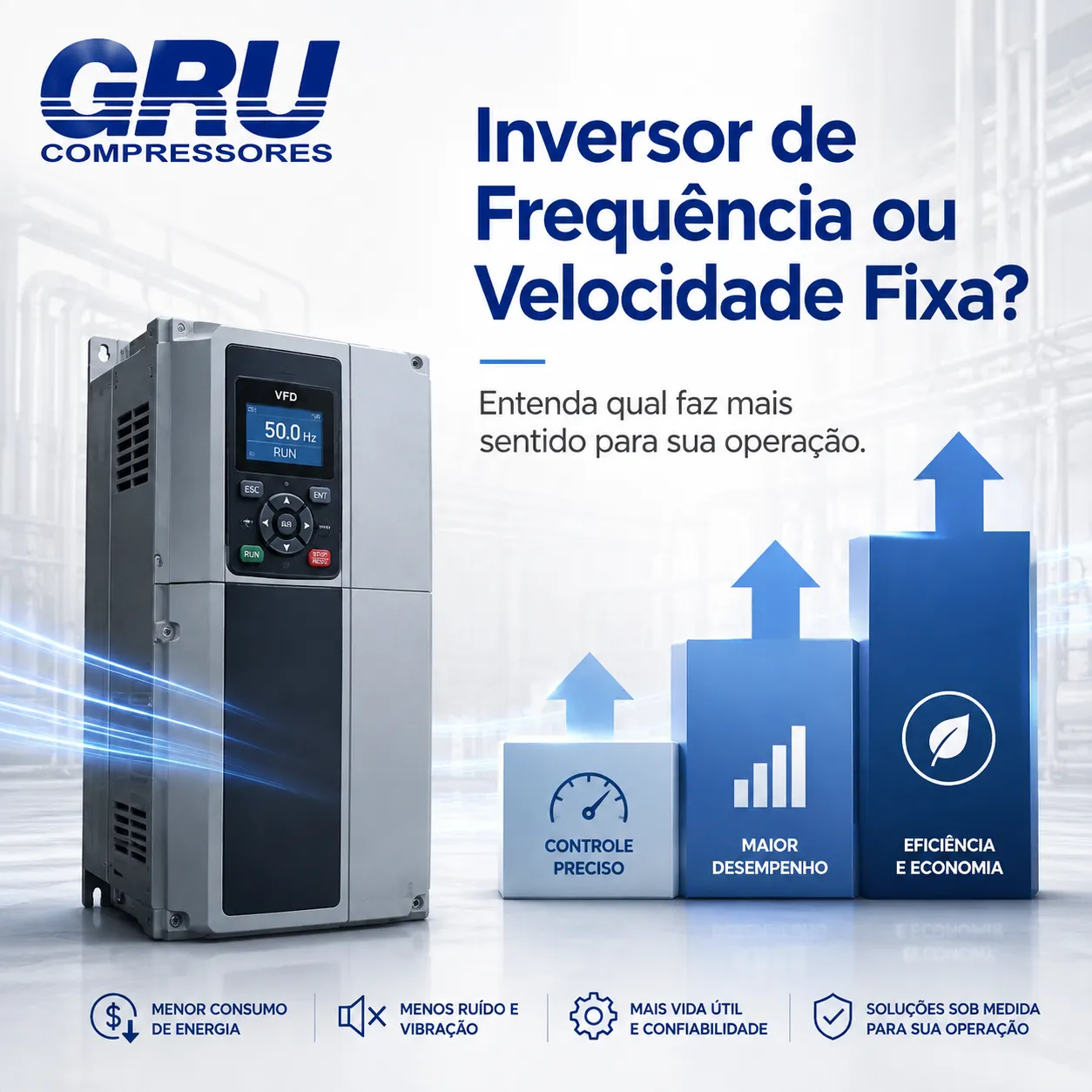 Compressor VFD e compressor de velocidade fixa